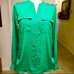 Calvin Klein kelly green blouse size medium